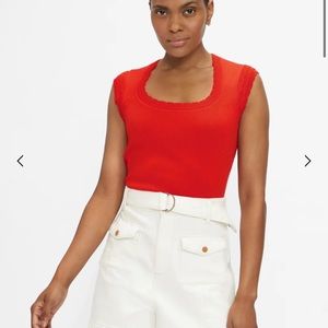 TED BAKER Staciey Scallop Detail Knitted Top